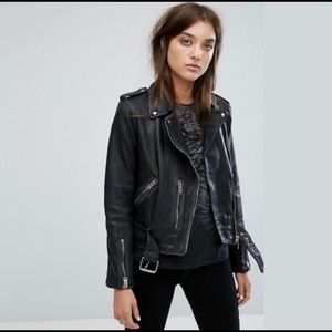 Allsaints black Vintage Balfern leather jacket